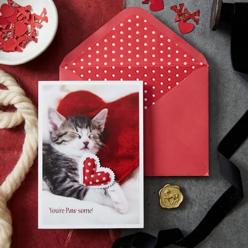 Vista 2 de NIQUEA.D, Foto Gatito Y Corazón Almohadas Tarjeta De San Valentín