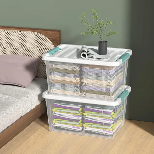 Vista 5 de Cajas de almacenamiento grandes de plástico transparente de 36