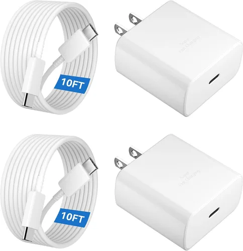 Vista 11 de Cargador USB C súper rápido de 45 W, cargador tipo C, bloque de carga rápida para teléfono Android con cable de carga tipo C de 3 pies para Samsung