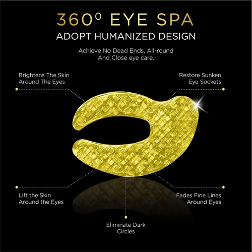 Vista 4 de Parches para ojos hinchados – Máscara para debajo de los ojos ojeras e hinchazón – Parches dorados debajo de los ojos, almohadillas de colágeno