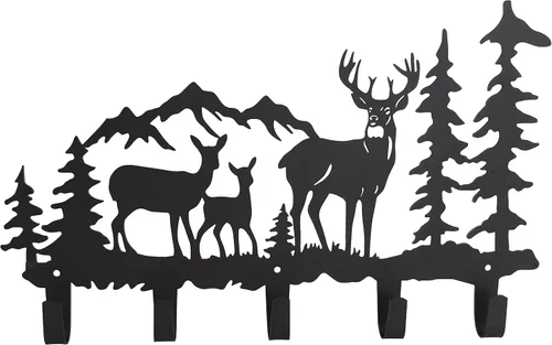 Vista 12 de Ganchos de Abrigo de Metal con Oso Arte de Pared Decorativo - Colgadores de Oso y Portallaves - Ganchos con Temática de Animales Decoración Dulce