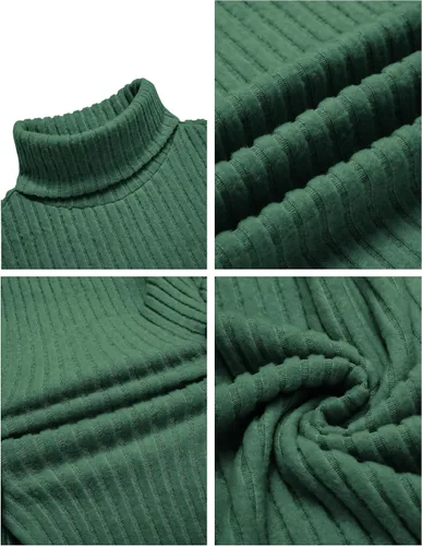 Vista 3 de Ekouaer Camisas de cuello alto para hombre, ligeras, de manga larga, acanaladas, térmicas, sin botones, tallas S-XXL
