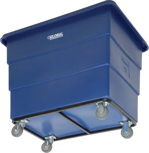 Vista 3 de Global Industrial 16 Bushel caja de plástico a granel camión, base de chasis de acero, 1000 libras. de capacidad, 4 in ruedas de goma que no maran