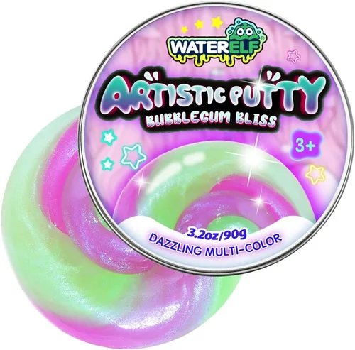 Vista 17 de Waterelf MCP001-MCP003 - Masilla sensorial multicolor, no tóxica para aliviar el estrés para niños, niñas y adultos, juguete antiestrés no pegajoso