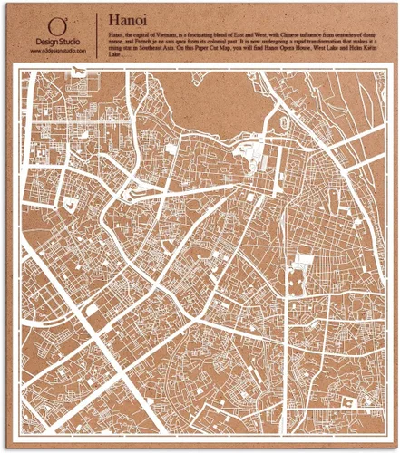 Vista 154 de O3 Design Studio Aberdeen - Mapa de papel cortado en papel blanco de 12 x 12 pulgadas