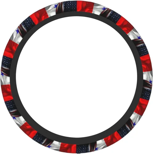 Vista 2 de Funda para volante con bandera de Panamá y bandera panameña para hombres y mujeres, antideslizante, elástica, gruesa, ajuste universal de 15 pulgadas