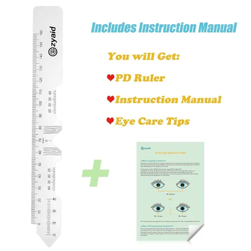 Vista 2 de Ezyaid Regla PD con manual de instrucciones – Regla de distancia pupilar para medición de distancia de pupila, herramienta de medición de PD