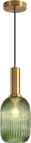 Vista 13 de KCO Lighting Lámpara Colgante Mini de Cristal Ahumado, Accesorio de Iluminación de 1 Luz Oro Cepillado, Luces Colgantes para Isla de Cocina