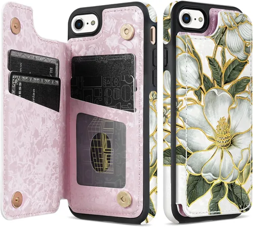 Vista 44 de NNH Funda tipo cartera compatible con iPhone Xs Max con bloqueo RFID, ranuras para tarjetas, folio de piel sintética, función atril, doble cierre