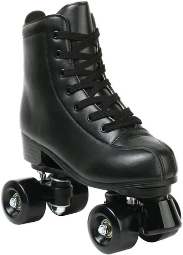 Vista 8 de XUDREZ - Patines de cuero PU para hombres y mujeres, tipo botines, de doble fila, para principiantes, patines profesionales para interiores