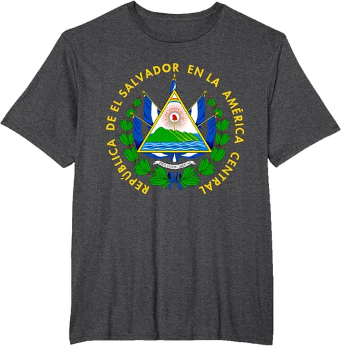 Vista 20 de Camiseta con diseño de emblema de la bandera de El Salvador