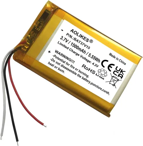 Vista 7 de AOLIKES Batería de repuesto de 1500mAh 3.7V 503759 para auriculares inalámbricos SteelSeries Arctis 7/Arctis 7X/Arctis 7P/Arctis 7P+/Arctis 3/Arctis
