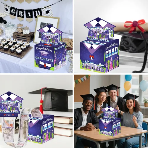 Vista 7 de Caja de dinero de graduación para regalo en efectivo, caja de regalo de clase de 2026, caja de dinero para fiesta de graduación, divertida sorpresa