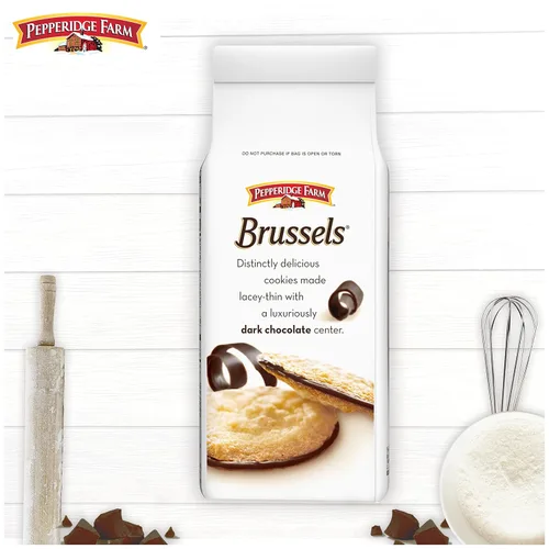 Vista 6 de Pepperidge Farm Galletas de chocolate oscuro de Bruselas, 15 Galletas de encaje, bolsa de 5.25 oz