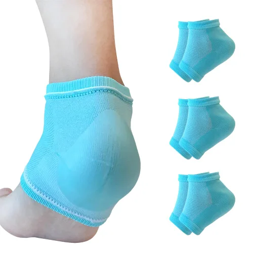 Vista 10 de Calcetines hidratantes de talón de gel para reparar el talón seco y agrietado, suaviza, calma y revitaliza tus pies, para hombres y mujeres
