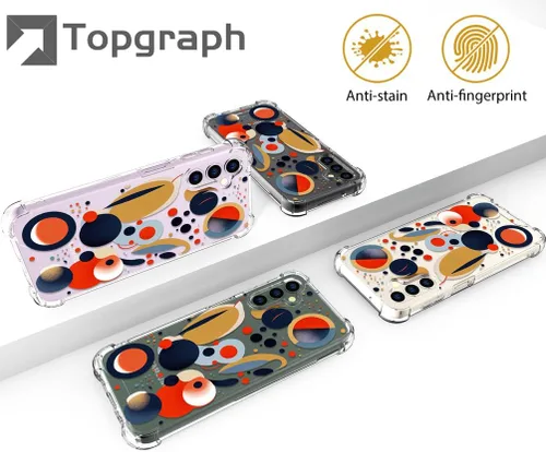 Vista 2 de Compatible con Samsung Galaxy S23 - Funda transparente para mujeres y niñas, diseño transparente (formas geométricas de arte abstracto)