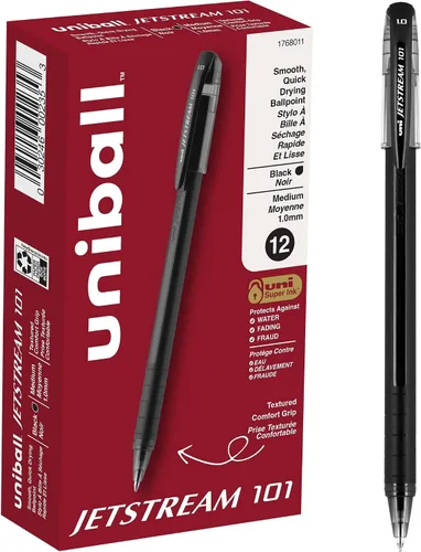 Vista 13 de Uniball Jetstream 101 - Bolígrafo de punta media (0.039 pulgadas), color rojo Hybrid ink: gel smoothness with quick-dry speed, smudge-resistant
