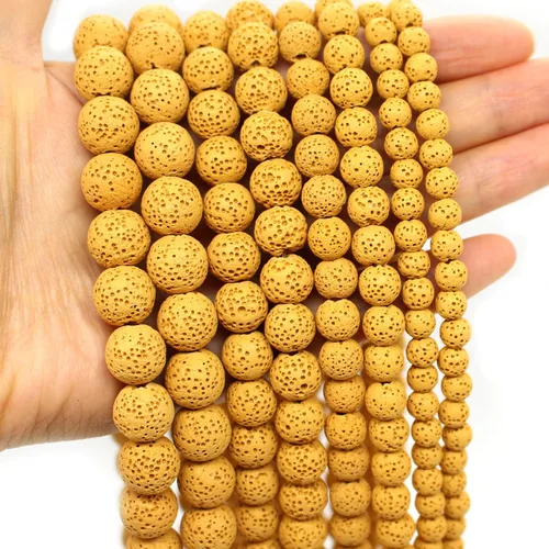Vista 9 de Oameusa Cuentas redondas sueltas de ágata de piedra volcánica de lava azul de 0.236 in para hacer joyas, 1 hebra de 15 pulgadas, 1 hebra por