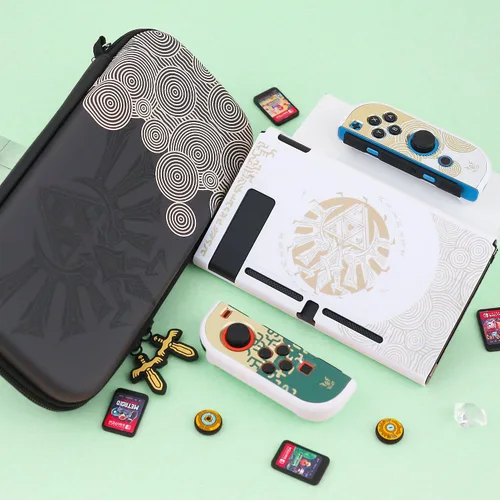 Vista 7 de RHOTALL Carrying Case for Nintendo Switch, Storage Cover for Switch Accessories with Protective Skin, Screen Protector, Wristband and 2 Thumb Caps