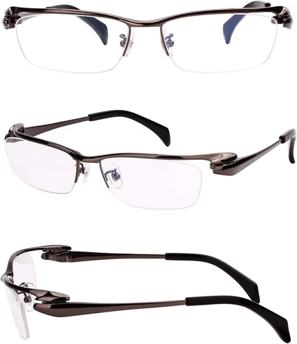 Vista 2 de Agstum - Gafas de titanio de lujo con montura de lentes transparentes