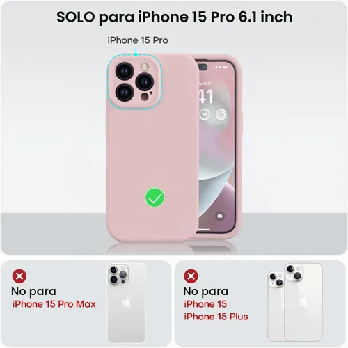 Vista 5 de Vooii Funda compatible con iPhone 15 Pro, silicona líquida Defender mejorada, [protección mejorada de la cámara]