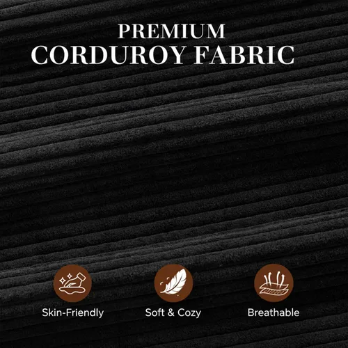 Vista 7 de JAMFLY Sofá cama extraíble con diván de almacenamiento, sofá modular de pana en forma de L de 77 pulgadas, sofá cama convertible de 3 plazas