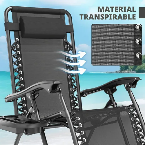Vista 7 de Magshion Zero Gravity - Silla de camping reclinable, color negro