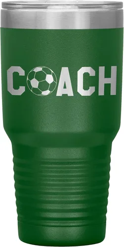 Vista 19 de Vaso de entrenador de fútbol, regalo de entrenador de fútbol, 30 onzas, con aislamiento, grabado de acero inoxidable, color negro
