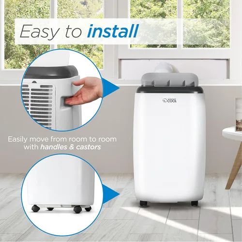 Vista 6 de Commercial Cool Aire acondicionado portátil de 14,000 BTU con control remoto, color blanco Blanco - 14000 BTU
