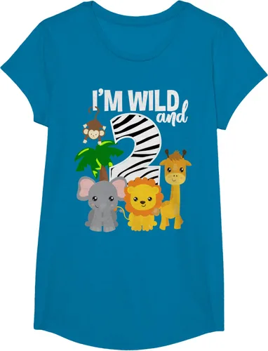 Vista 41 de Camiseta de cumpleaños con temática de zoológico de I'm Wild and 2, Negro, S