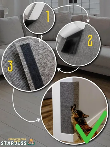 Vista 7 de Rascador de esquina para gatos – Rascador de pared para gatos – Almohadilla para arañazos de pared para gatos – Rascador de pared para gatos