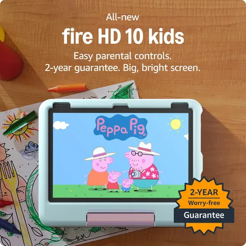 Vista 9 de Tablet Amazon Fire HD 10 Kids para niños de 3 a 7 años Controles parentales, 2 años de garantía sin preocupaciones, contenido adecuado para la Azul