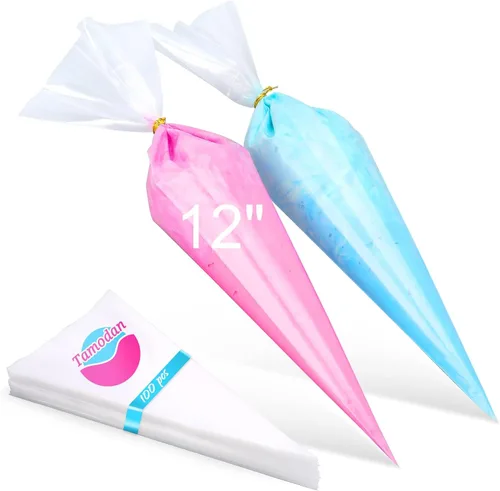 Vista 7 de Tamodan Bolsas y puntas, bolsas de pastelería y puntas adecuadas para principiantes, incluidas 100 bolsas de tuberías desechables de 16 pulgadas