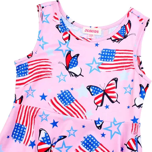 Vista 4 de Jeskids - Vestido de unicornio sin mangas para niñas.
