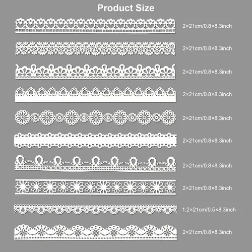 Vista 7 de OOTSR 10 piezas de papel de encaje de papel de recortes, paquete de papel de encaje para cartulina álbum de recortes DIY marco de fotos álbum hecho