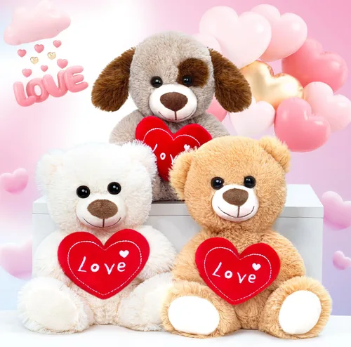 Vista 3 de Regalos para el día de la madre, oso pequeño y pequeño, animales de peluche lindos con texto en inglés "I Love You", juguete de peluche suave