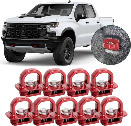 Vista 13 de Anclajes de sujeción de aluminio Phamyor para caja de camión, enganche lateral para pared para Chevy Silverado/GMC Sierra 2007-2023, Chevy