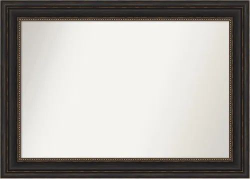 Vista 301 de Amanti Art Espejo de pared personalizado no biselado (25 x 25 pulgadas), marco de bronce acentuado, varios tamaños personalizados, espejo de baño
