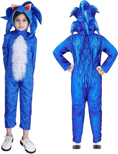 Vista 2 de Yakogy Kids Pretend Play Cartoon Jumpsuit for Boys Girls Halloween Cosplay Hedgehog Costume