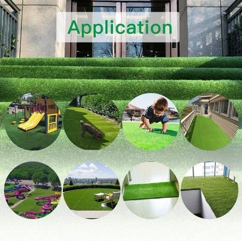 Vista 2 de Petgrow Tapete artificial realista y grueso de 4 x 7 pies para exteriores, jardín, paisaje, mascotas, tapete de césped sintético para perro, césped