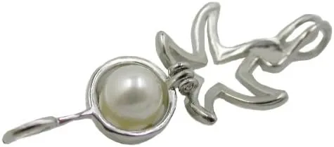 Vista 5 de Pearlina Wish Upon a Star - Juego de collar de plata de ley cultivada con perlas de deseos en ostras, 18 pulgadas, Perla