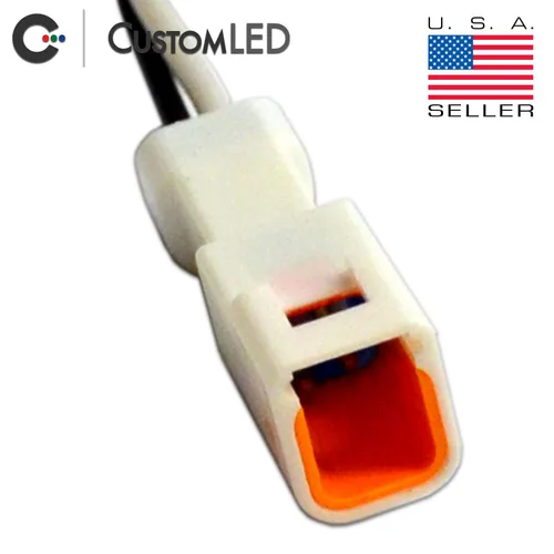 Vista 3 de Custom LED Conectores de señal de giro OEM para motocicletas Ducati, KTM, Triumph y Yamaha – Enchufes intermitentes tipo 3 de 2 cables con cables