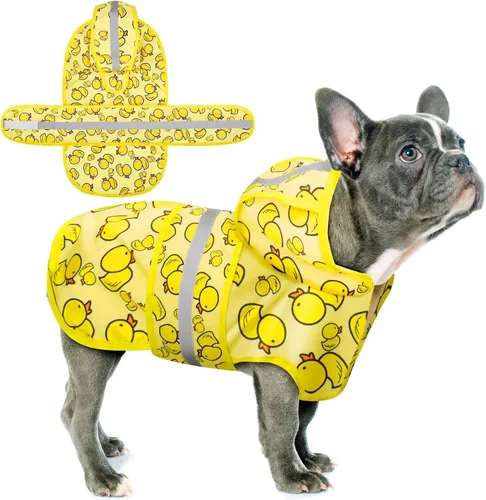 Vista 14 de Paiaite Waterproof Hooded Dog Raincoat with Reflective Strips Yellow S Amarillo