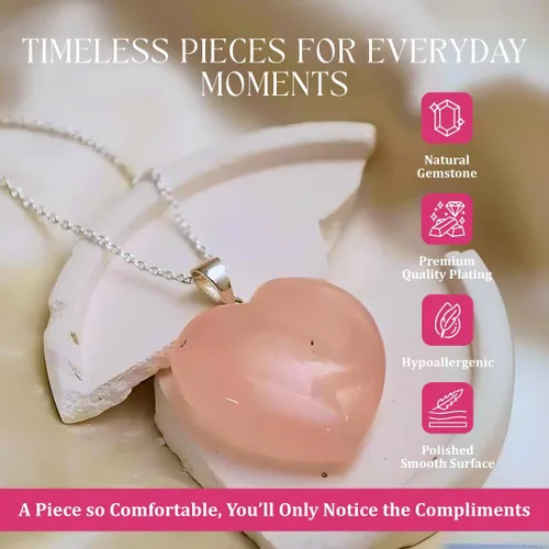 Vista 53 de Gempires Love - Collar con colgante de cristal de corazón para mujer, chapado en plata, cadena ajustable de 18 + 2 pulgadas