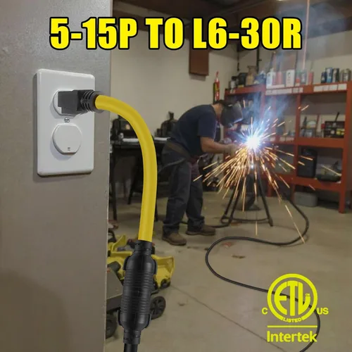 Vista 3 de Tellegloww Adaptador de soldador generador NEMA 5-15P a L6-30R