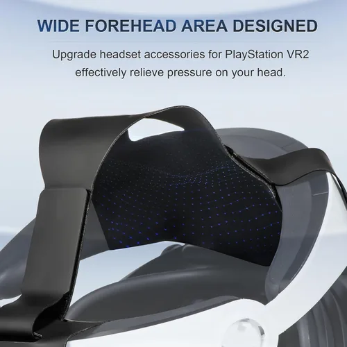 Vista 3 de KEOBSHPE Adjustable PU Head Strap for PS VR2, Headset Strap for PS VR2, Upgrade Headset Accessories for Playstation VR2 with Ergonomic Design