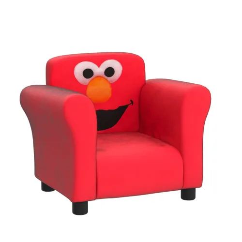 Vista 3 de Delta Children Sesame Street Elmo - Silla tapizada, color rojo y Disney/Pixar Toy Story 4 y 6 cubos de diseño y almacenamiento organizador
