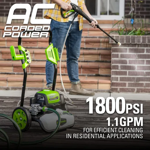 Vista 4 de Greenworks 1800 PSI 1.2 GPM Lavadora a presión (Marco abierto) Certificada PWMA