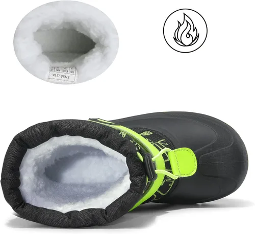 Vista 4 de NORTIV 8 Botas de nieve para niños y niñas, impermeables, para clima frío, botas clásicas para senderismo al aire libre (niños pequeñosniños grandes)