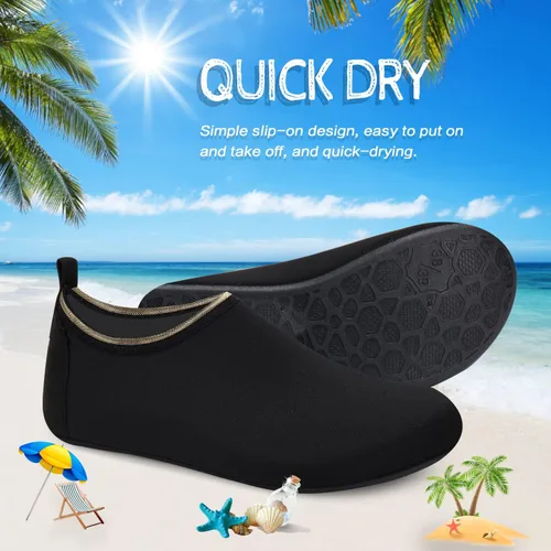 Vista 6 de ANLUKE - Zapatos de agua de secado rápido para mujeres y hombres, estilo calcetines, sensación de pies descalzos, ideales para yoga, playa, natación